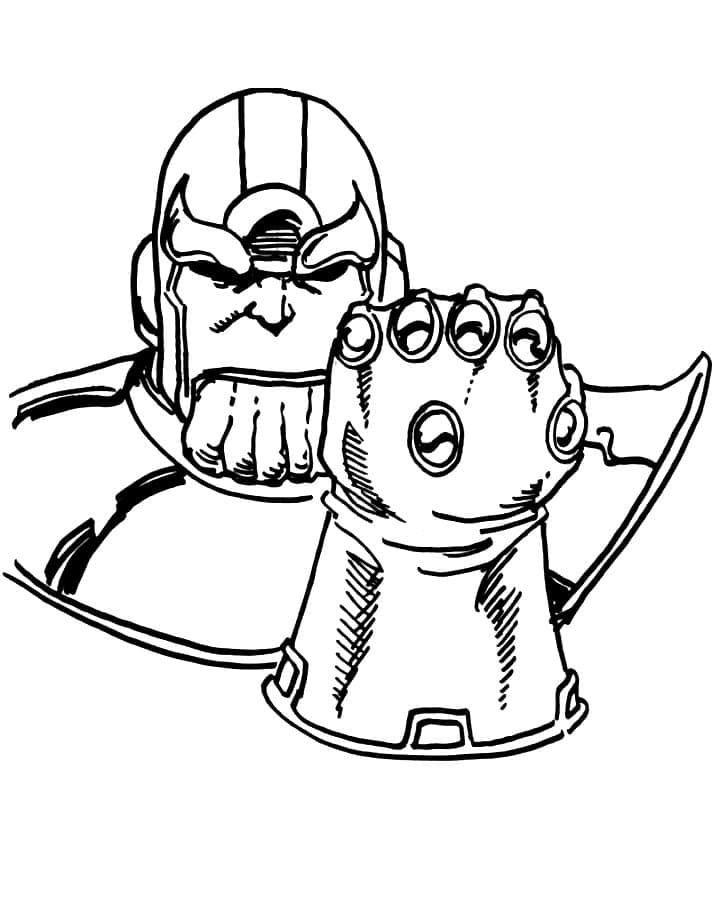 Drawing of Thanos coloring page