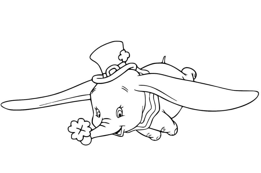 Dumbo with Shamrock coloring page