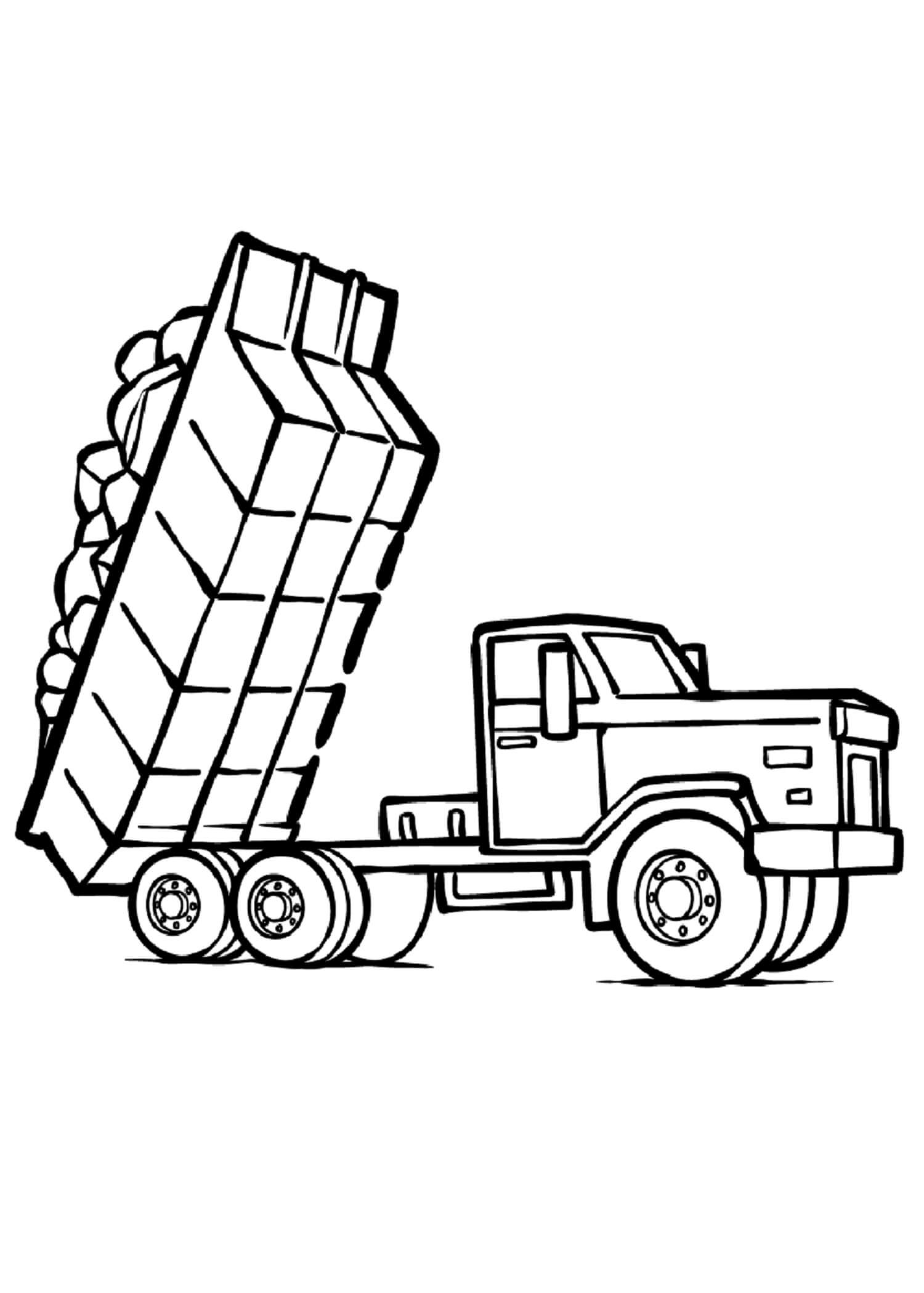 WATERCOLOR CLIPART garbage truck car vehicle transport dump