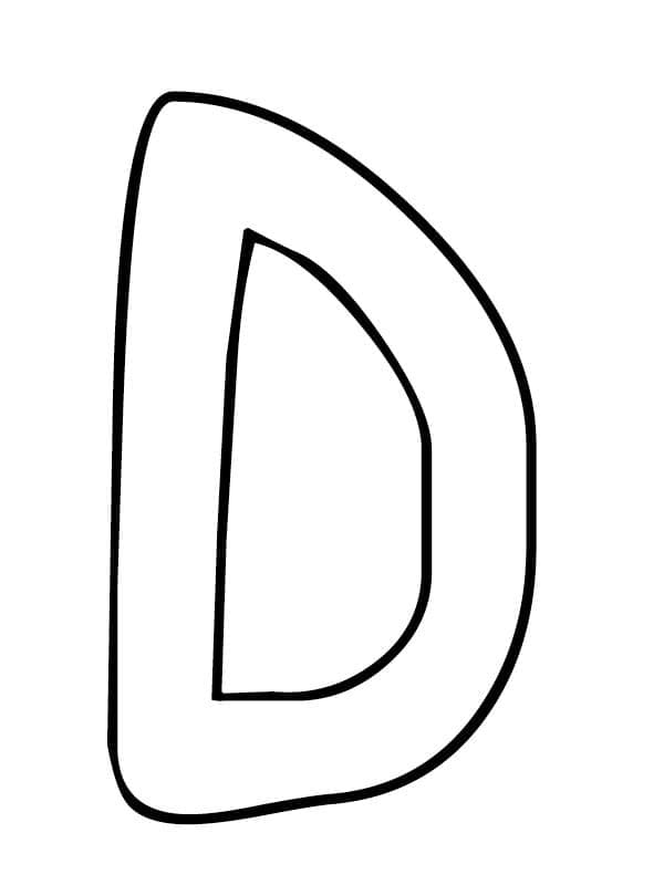 Easy Letter D coloring page - Download, Print or Color Online for Free