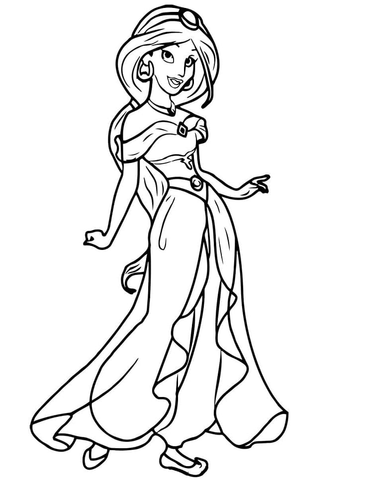 Elegant Jasmine coloring page