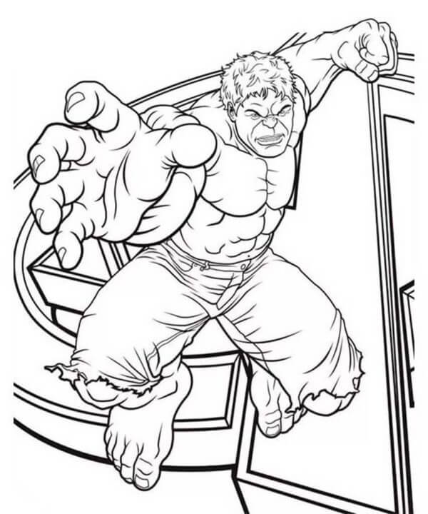 Enraged Hulk coloring page