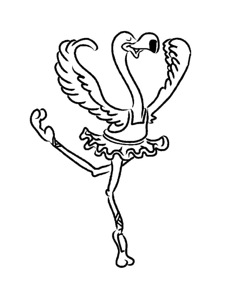 Flamingo Ballerina coloring page