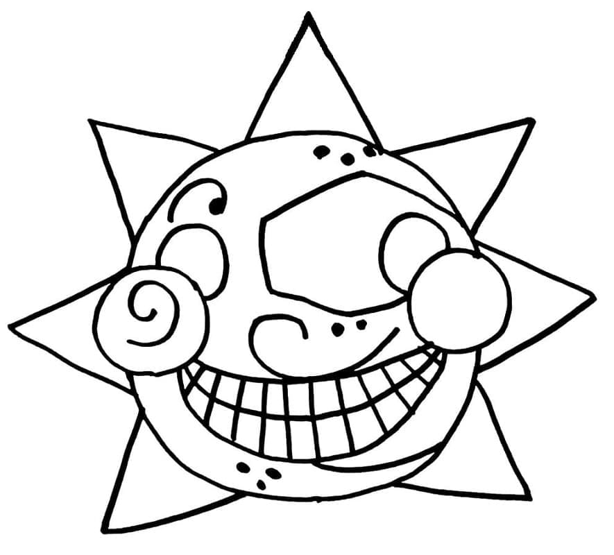 FNAF Sundrop Face coloring page - Download, Print or Color Online for Free