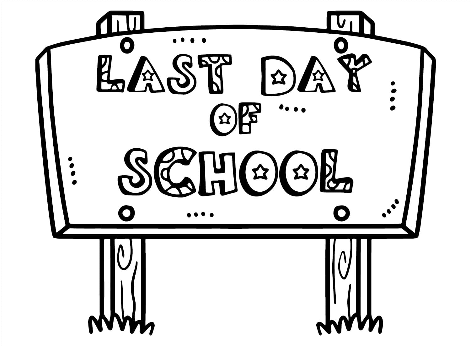 Free Last Day of School coloring page Download Print or Color Online