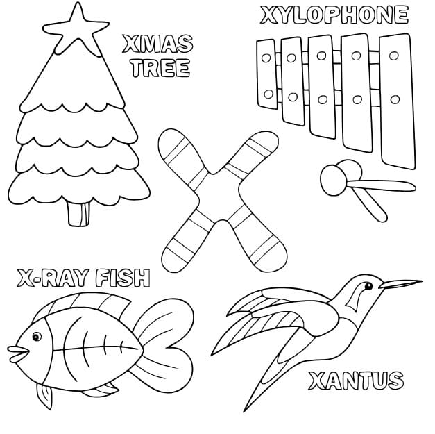 Free Letter X coloring page