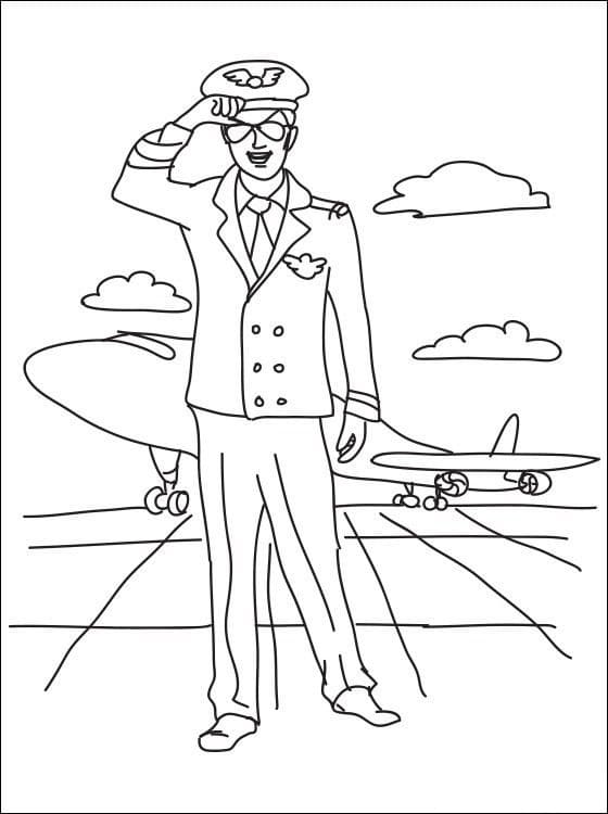 Free Pilot coloring page