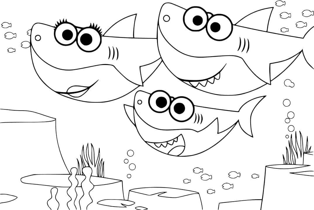 Free Printable Baby Shark coloring page