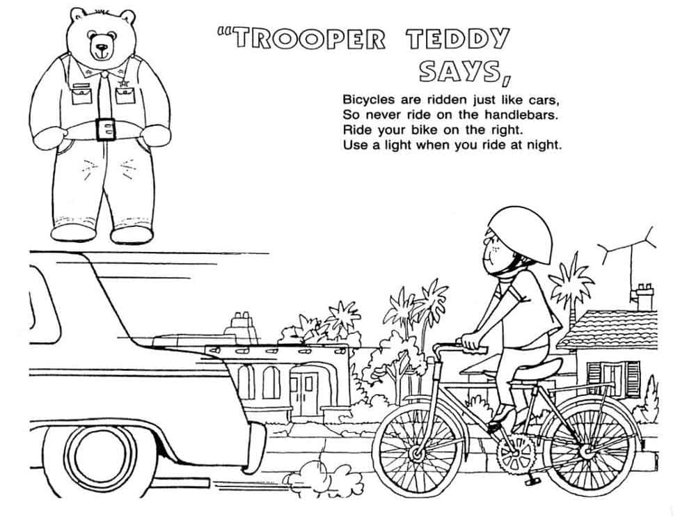 Free Printable Bicycle Safety coloring page