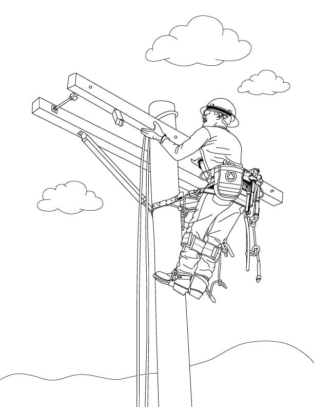 Free Printable Electrician coloring page