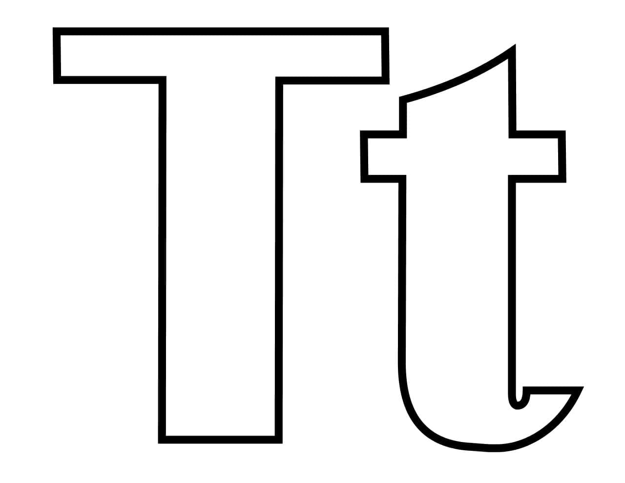 Free Printable Letter T coloring page