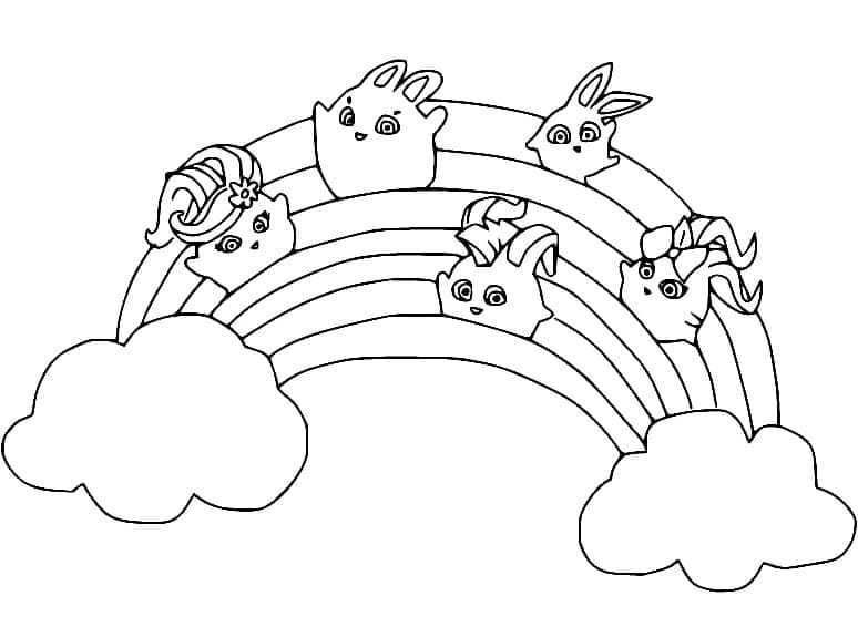 Free Sunny Bunnies coloring page