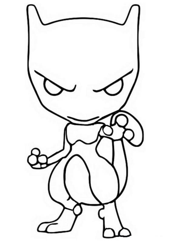 Funko Pop Mewtwo coloring page