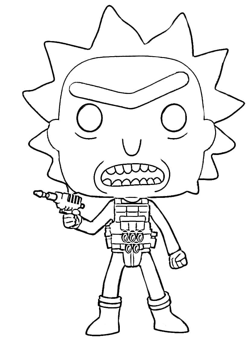 Funko Pop Rick Sanchez coloring page