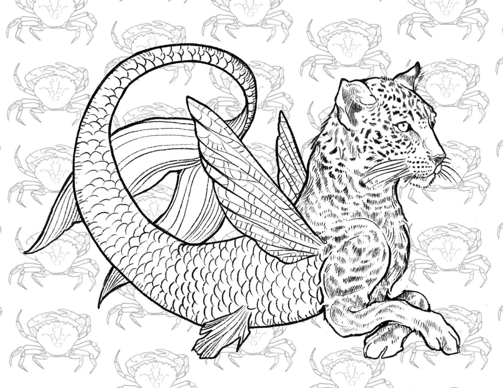 Funny Cheetah Mandala coloring page