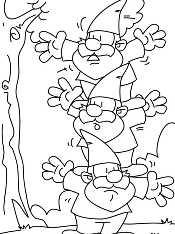 Funny Gnomes coloring page