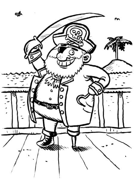cute pirate coloring page