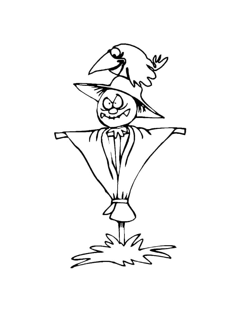 Funny Scarecrow coloring page