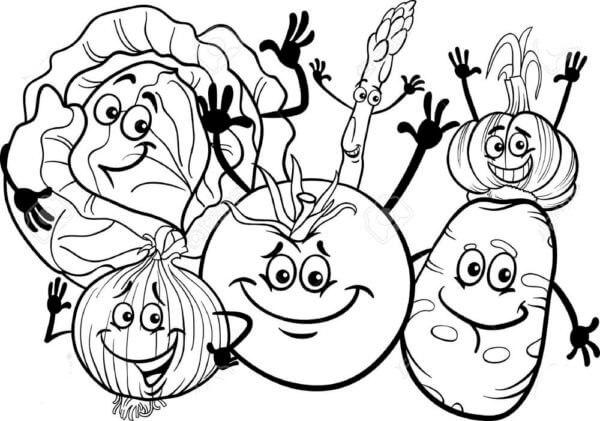 Funny Vegetables coloring page