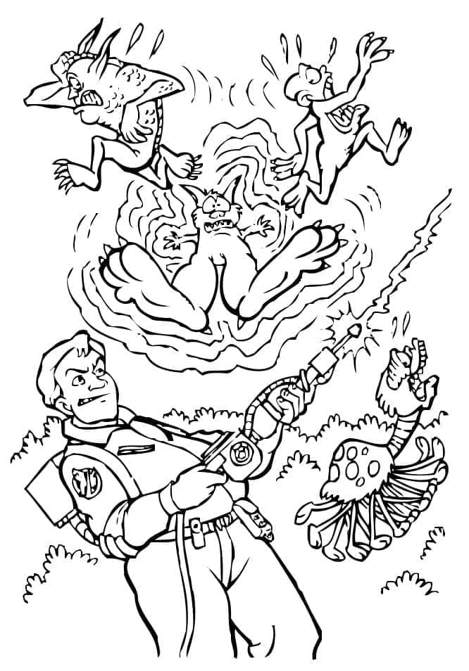 Ghostbusters Battle coloring page