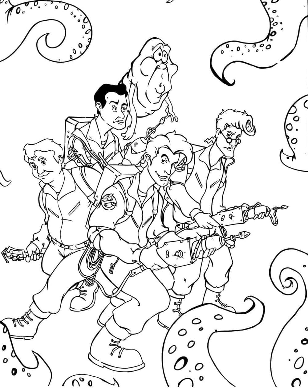 Ghostbusters Fight coloring page