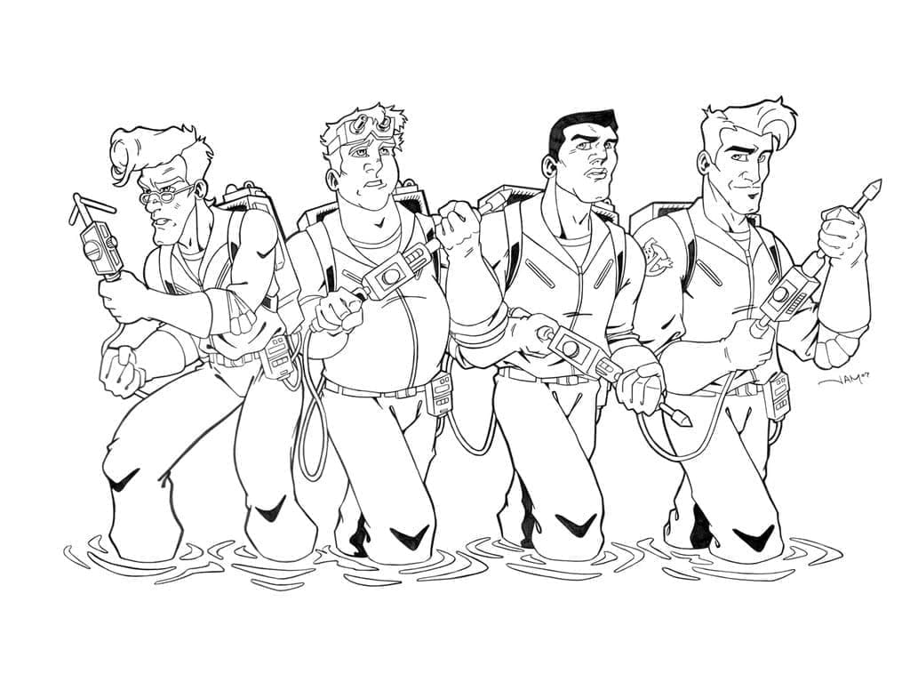 Ghostbusters Friends coloring page