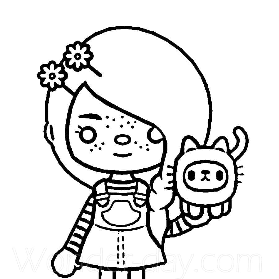 Girl Toca Boca Life coloring page