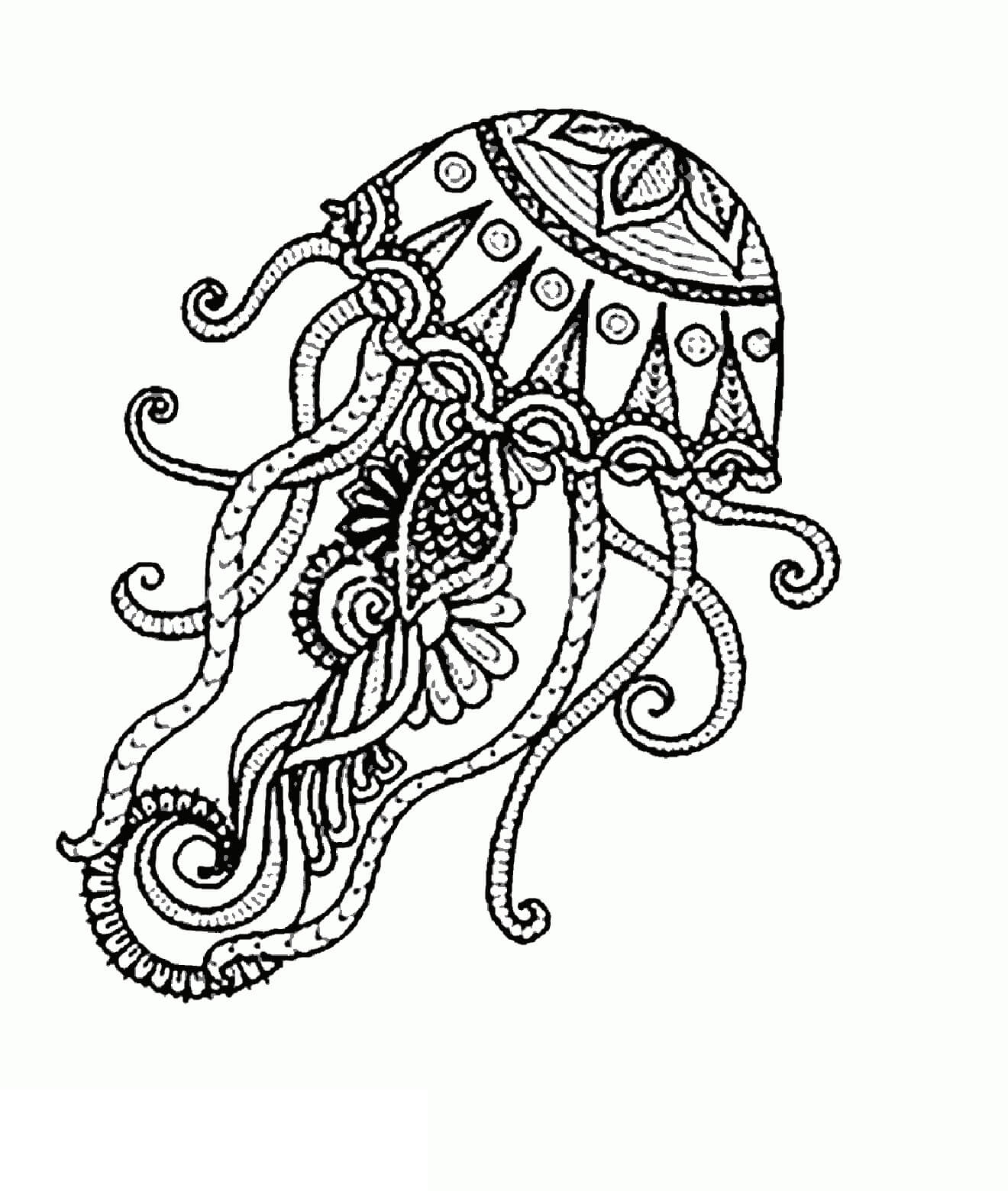 Good Jellyfish Mandala coloring page