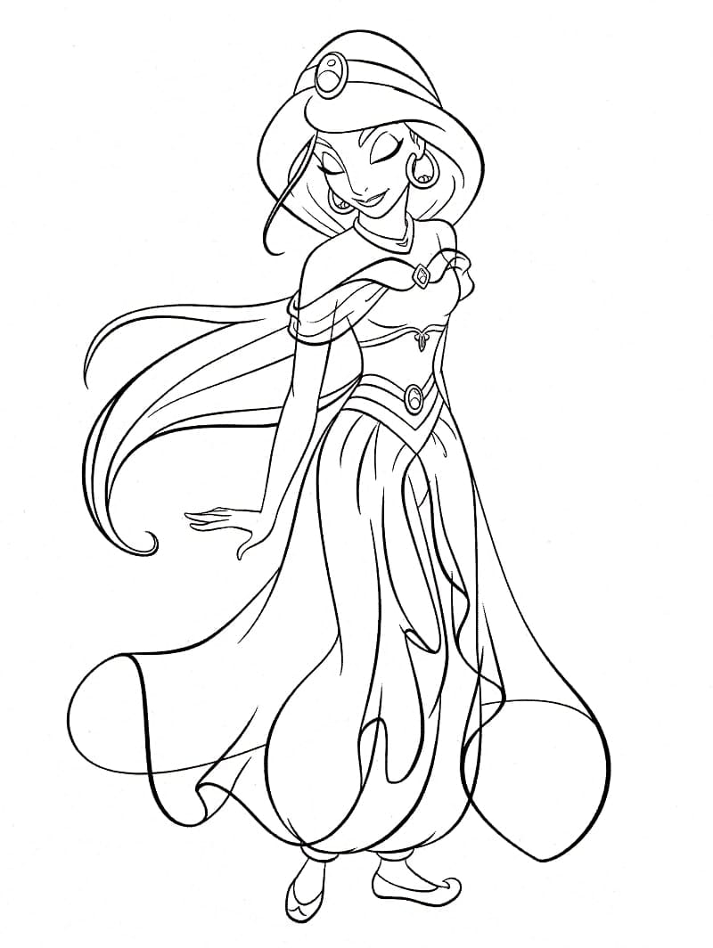 Princess Jasmine from Disney Aladdin coloring page - Download