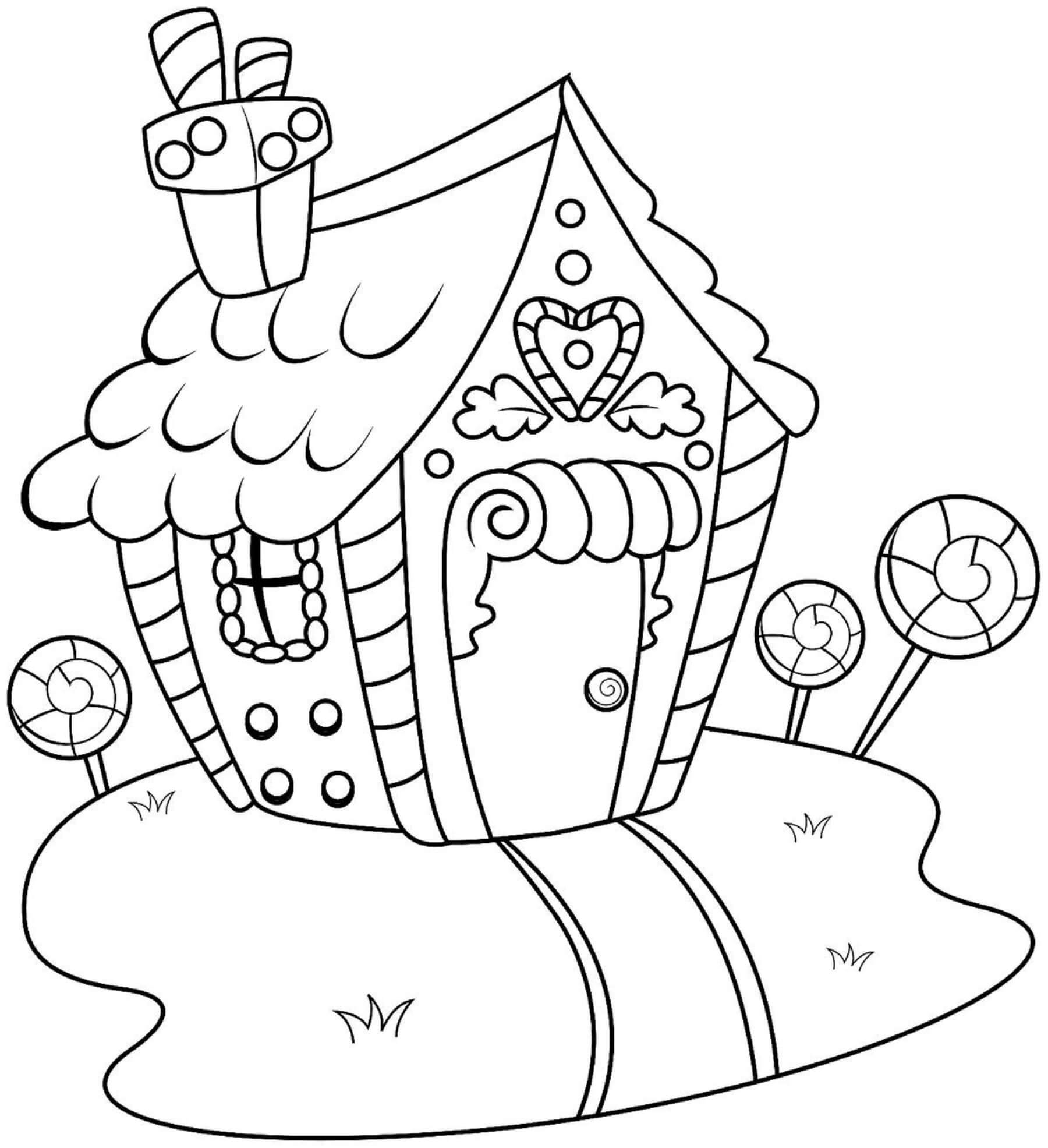 Great Gingerbread House coloring page