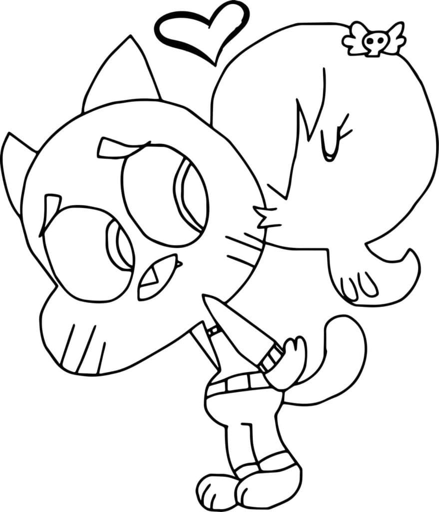 Gumball and Friend coloring page - Download, Print or Color Online for Free