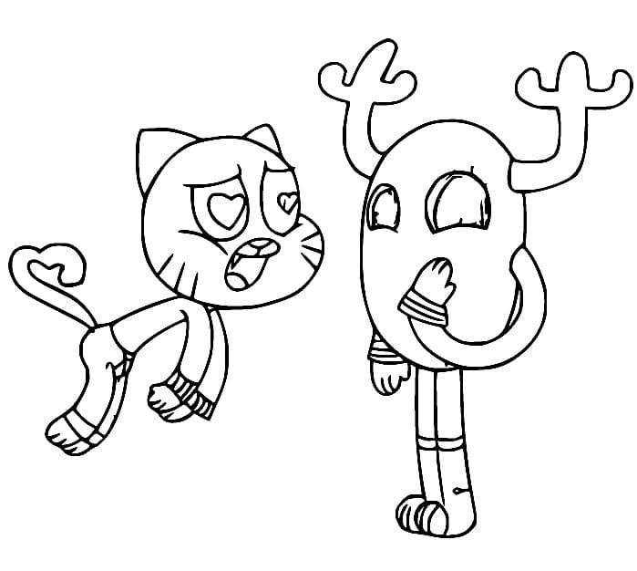 Gumball with Penny coloring page