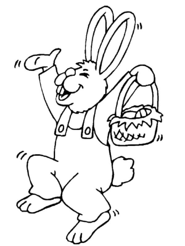 Happy Bunny with Easter Egg coloring page