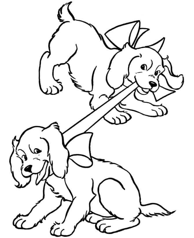 Happy Puppies coloring page