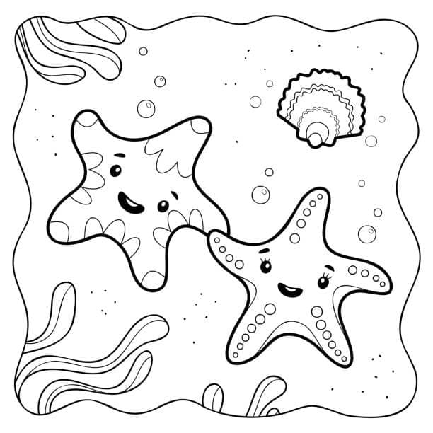 Happy Starfish coloring page