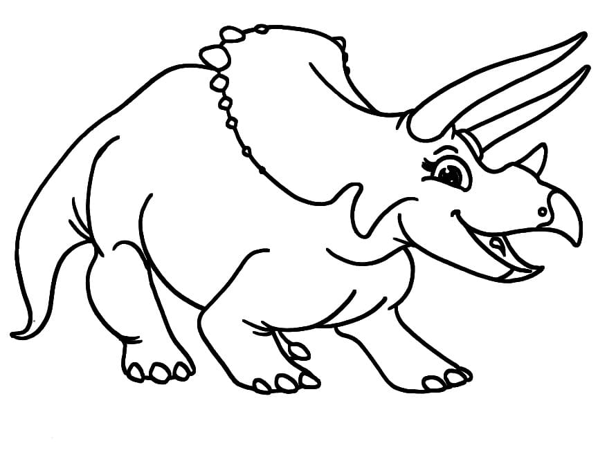 Happy Triceratops coloring page