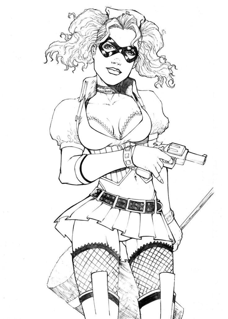 Harley Quinn from DC coloring page