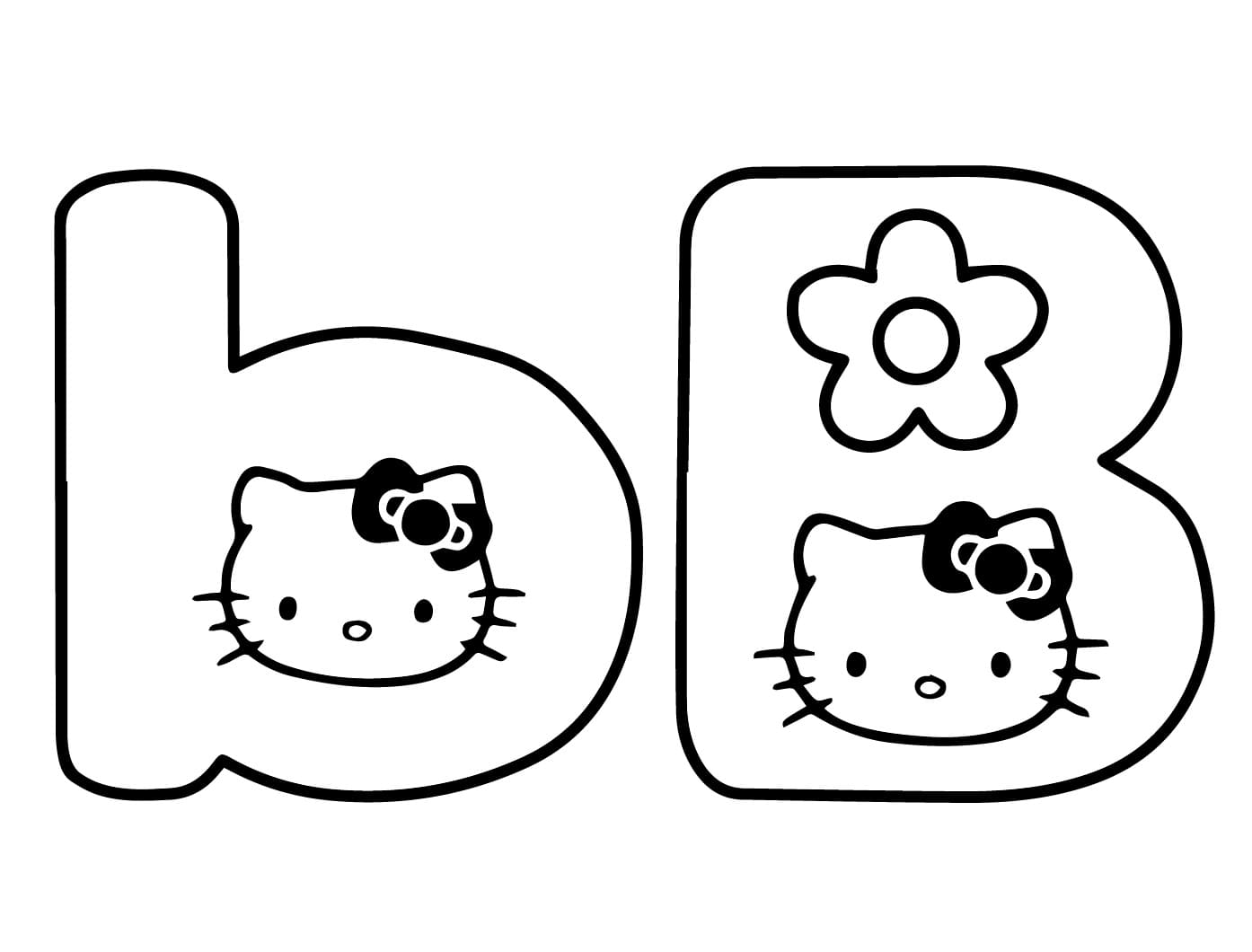 Hello Kitty Letter B coloring page