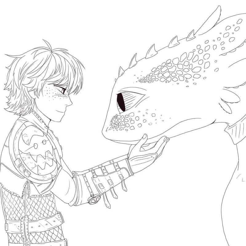 Hiccup and His Friend Toothless coloring page - Download, Print or ...
