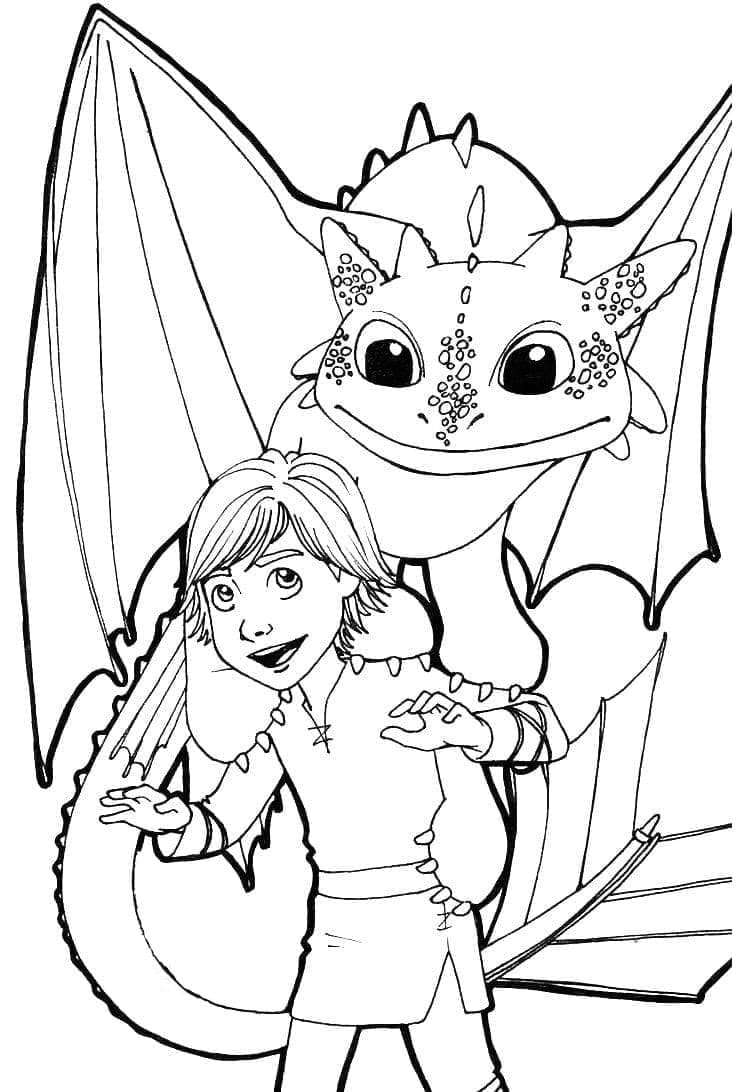 Hiccup and Toothless coloring page - Download, Print or Color Online ...