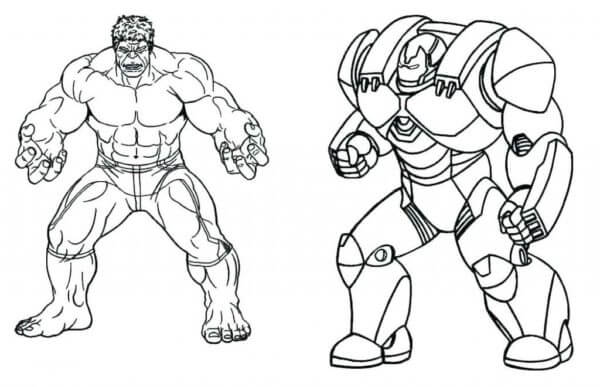 Hulkbuster And The Hulk coloring page