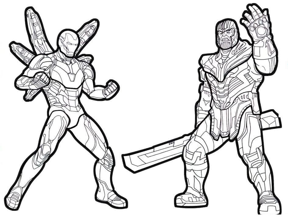 Iron Man and Thanos coloring page