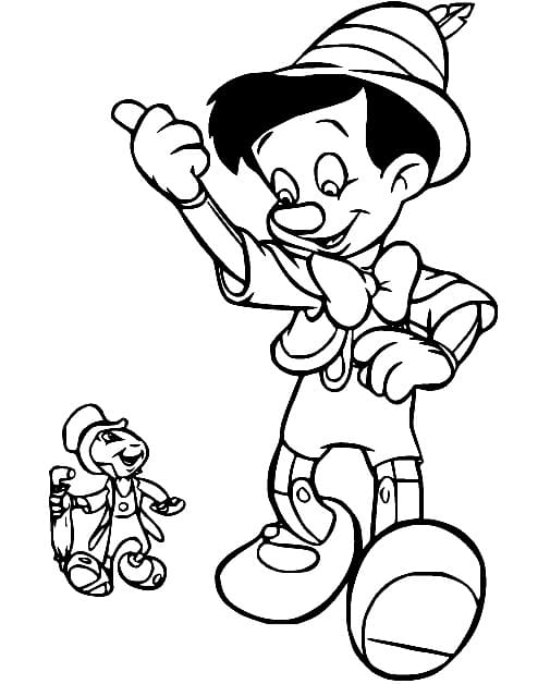 Jiminy Cricket and Pinocchio coloring page - Download, Print or Color ...