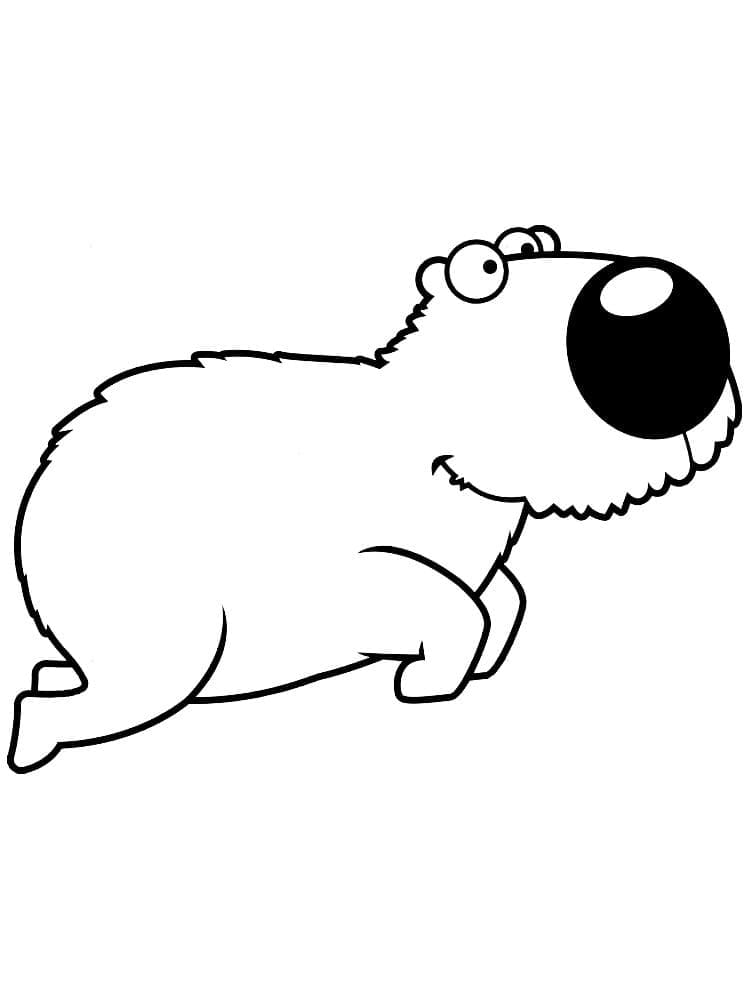 Jumping Capybara coloring page