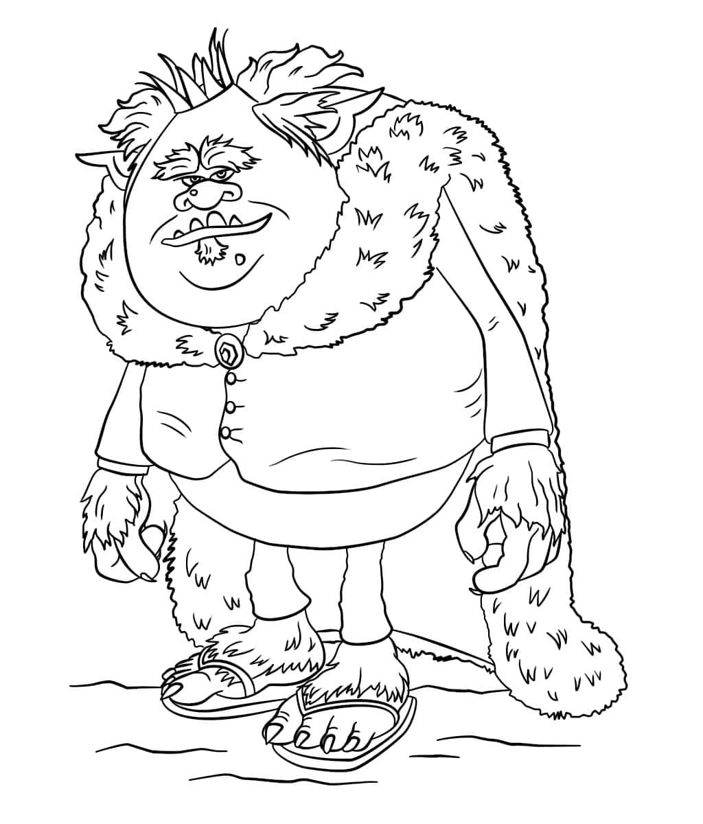 King Gristle Sr. from Trolls coloring page