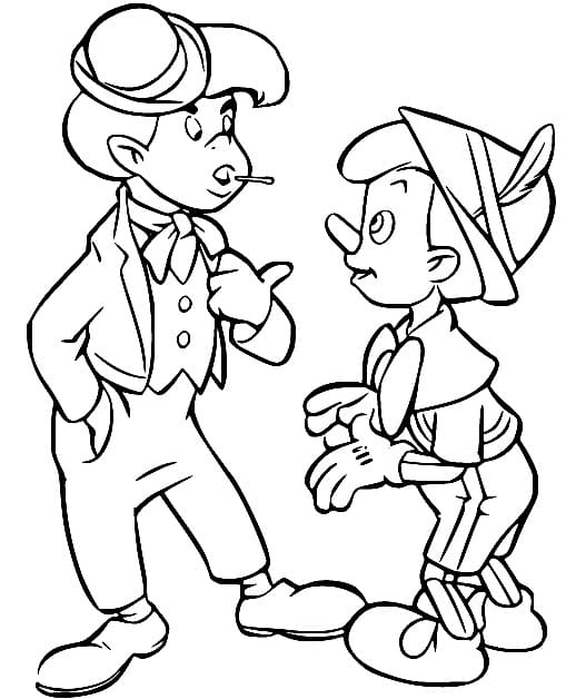 Lampwick and Pinocchio coloring page