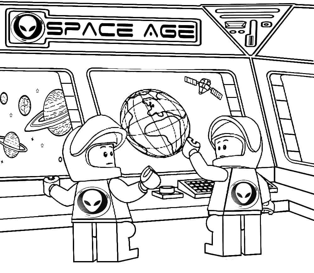 Lego Astronauts coloring page