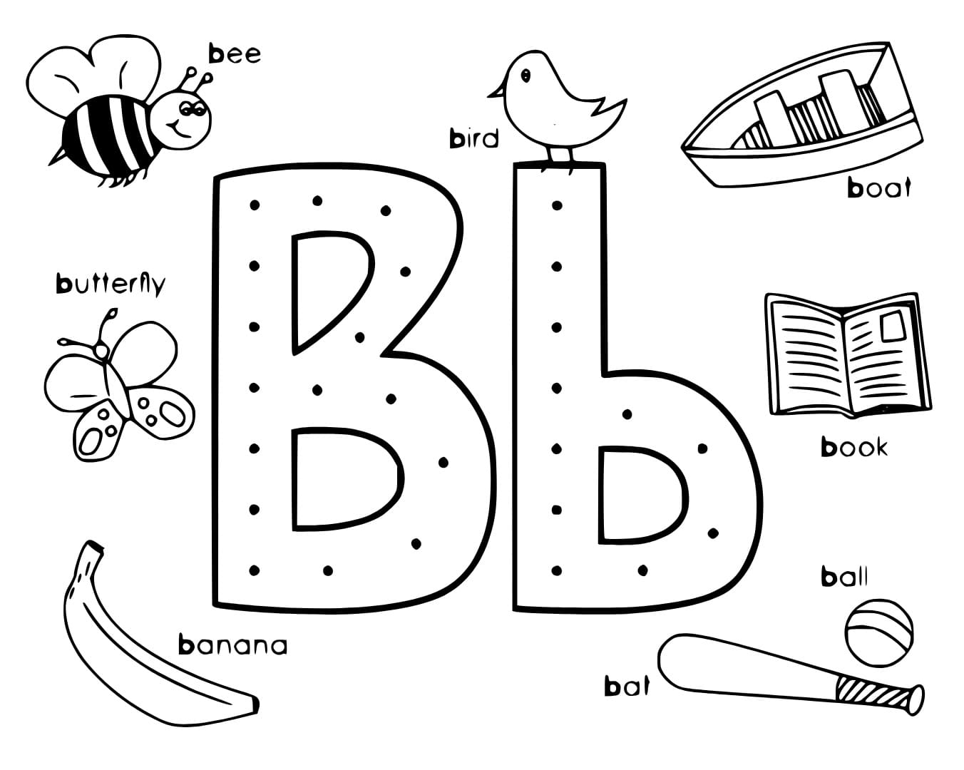 Letter B For Free coloring page