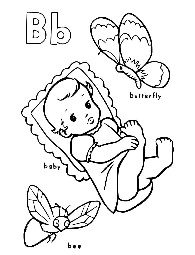 Letter B Free coloring page