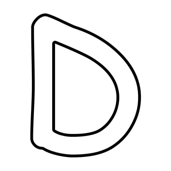 Uppercase Letter D coloring page - Download, Print or Color Online for Free